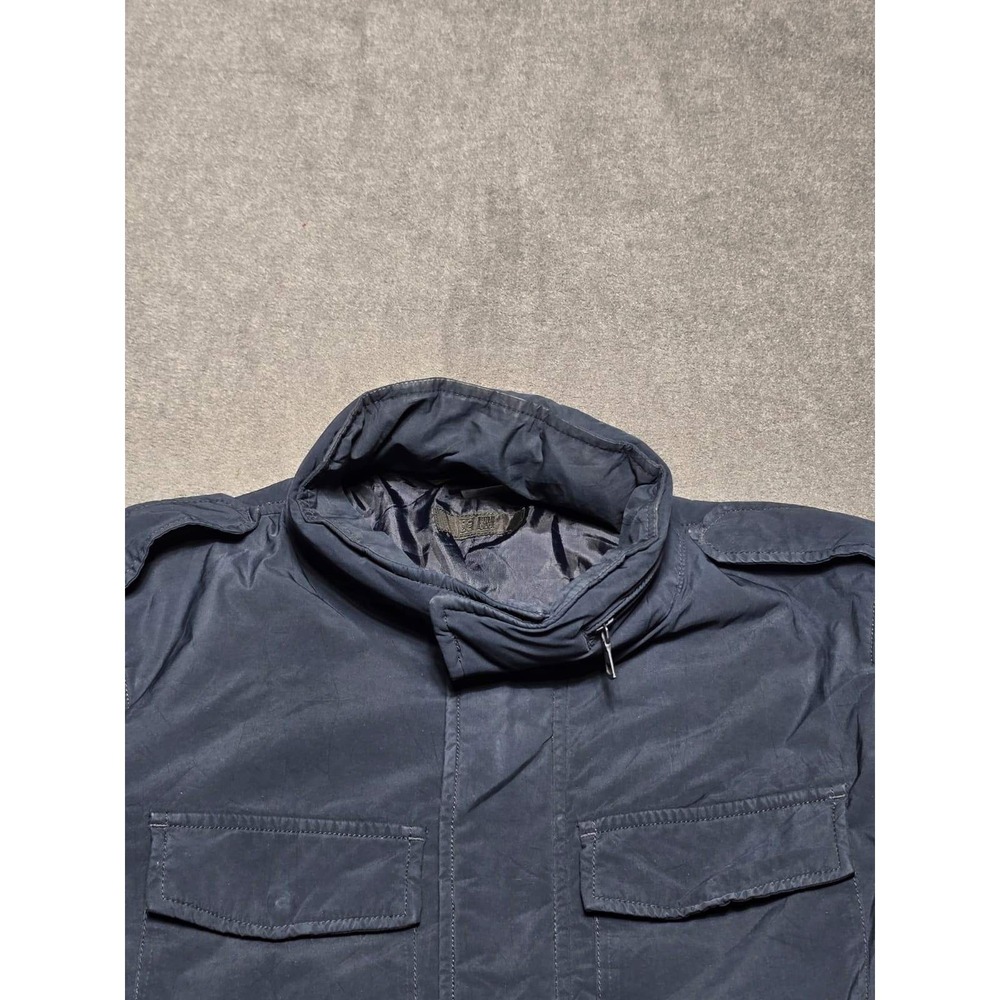 UNIQLO Men's Navy Blue Hooded Military Field Jacket‎ Casual Outdoor Large - Picture 3 of 7